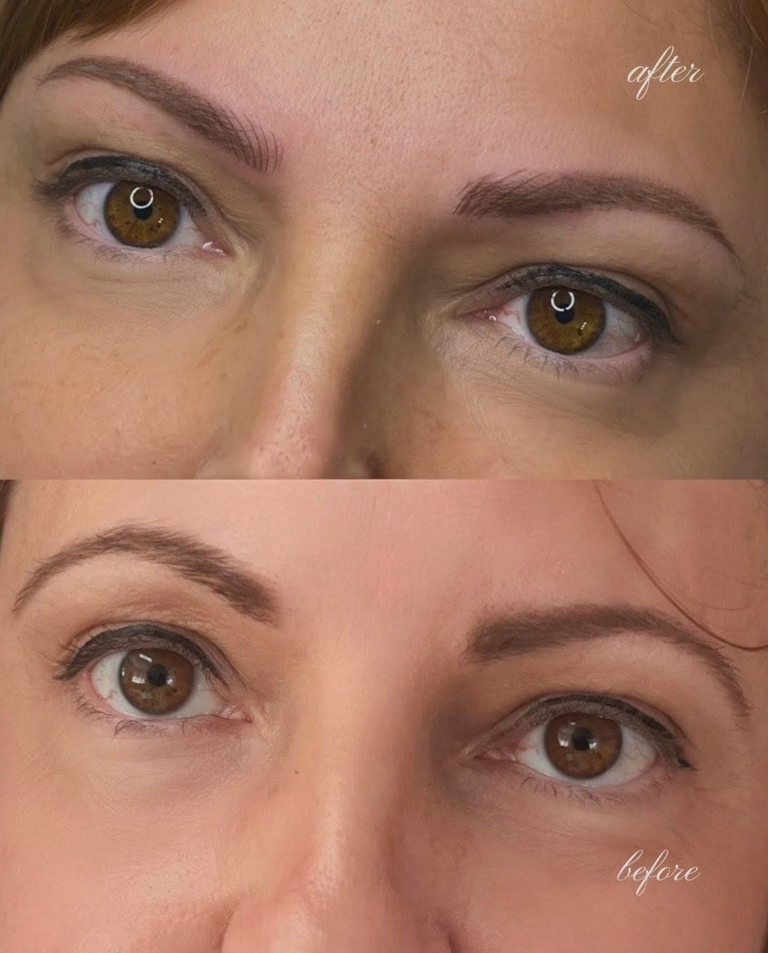 Sprâncene hybrid brows, înainte și după